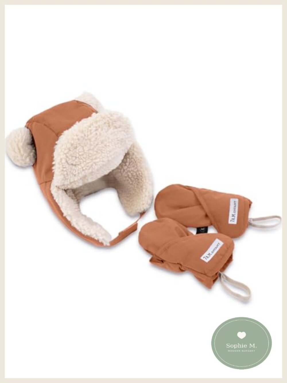 Cub Set Benji Soft Plush Sherpa Cub Hat & Mittens Set Warm Coziest